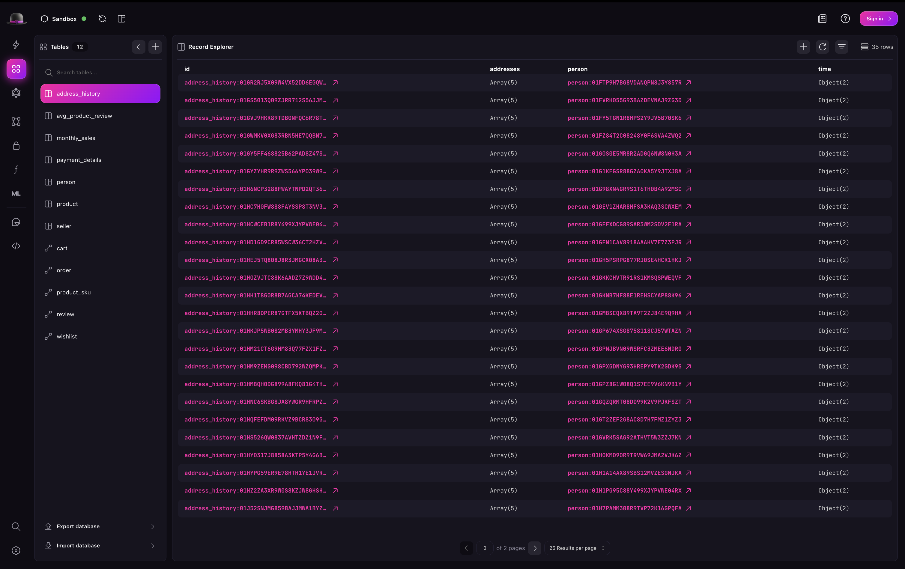 Surrealist explorer view